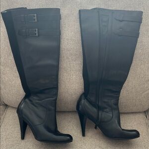 Cole Haan Black Leather Heeled Boots